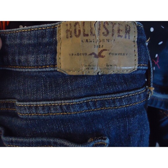 Hollister Straight Leg Stretch Skinny Blue Jeans Juniors 7L 28X32.5 - Picture 5 of 9